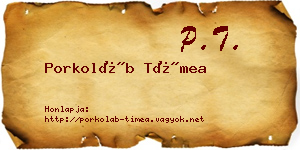 Porkoláb Tímea névjegykártya